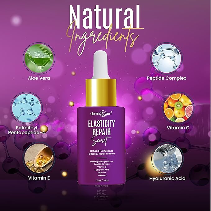 Elasticity Repair Serum, MATRIXYL 3000 - PURE ORGANIC Powerful Triple Combination Serum/Anti-Aging, Facial AGED Wrinkles Serum (1 FL OZ)