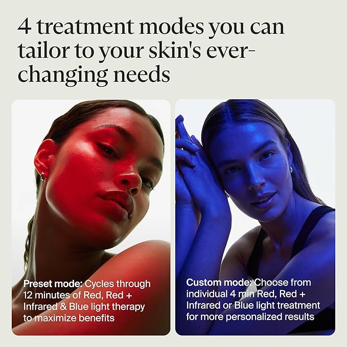 TheraFace Mask Glo by Therabody | Cordless LED Face Mask with Red, Blue & Infrared Light | at-Home Light Therapy Mask for Radiant, Healthier-Looking Skin | Includes Protective Eye Shield