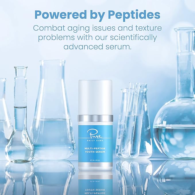 Multi-Peptide Youth Serum - Moisturizing Anti Aging Advanced Peptide Serum Targets Wrinkles Fine Lines Firming