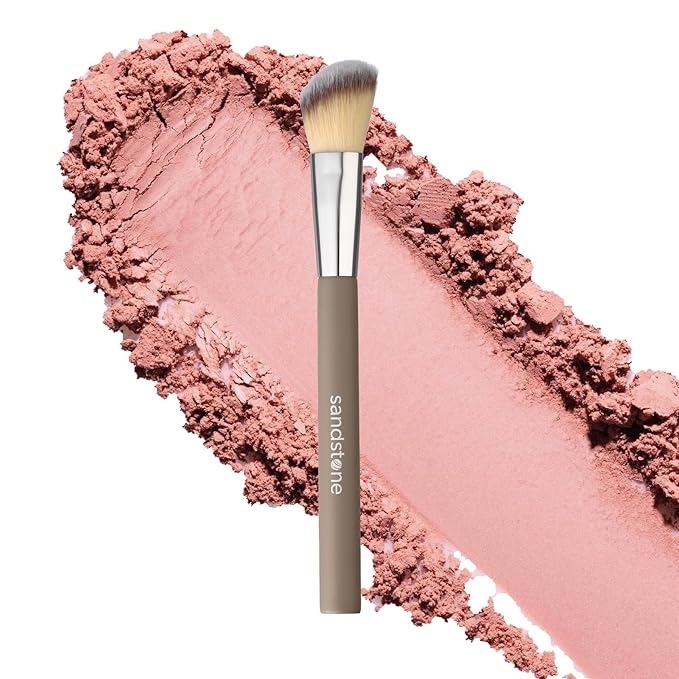 Sandstone Scandinavia Soft Collection Makeup Brush - Professional Premium Blush brush for applying and blending blush. Ultra soft bristles. Vegan Makeup brush for all skin types