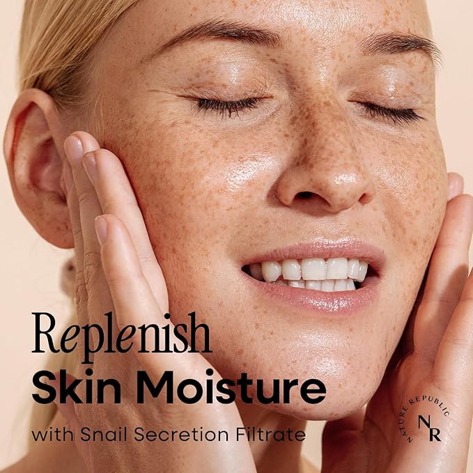Nature Republic Snail Mucin Emulsion - Moisturizer, Hydrating Advanced Power Essence, Korean Skin Care for Face, Snails Skincare, Niacinamide, Deep Glow Mucus, 120mL/4.02 Fl.Oz