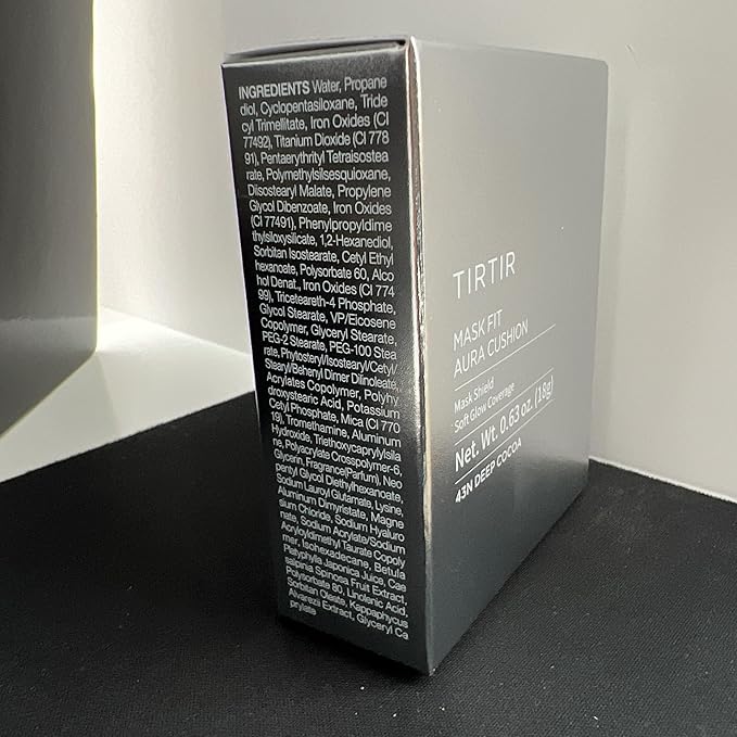 TIRTIR Mask Fit Aura Silver Cushion Foundation | Semi-glow Finish, Natural Coverage, Moisturizing, Lightweight, Korean cushion foundation (#43N Deep Cocoa, Full Size, 0.63 Fl Oz)