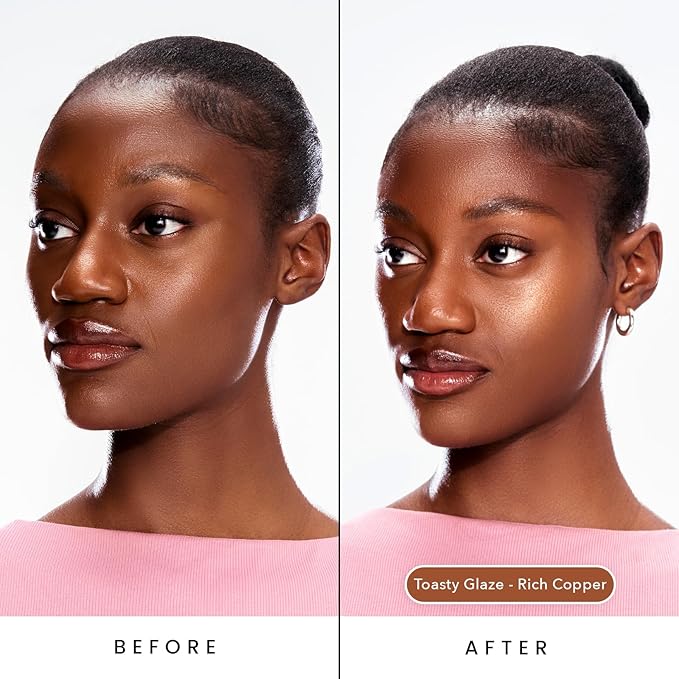 Sacheu Liquid Glow STAY-N Liquid Highlighter & Illuminator Makeup — 30ml Long Lasting Luminous Glow Lightweight Dewy Finish, Toasty Glaze