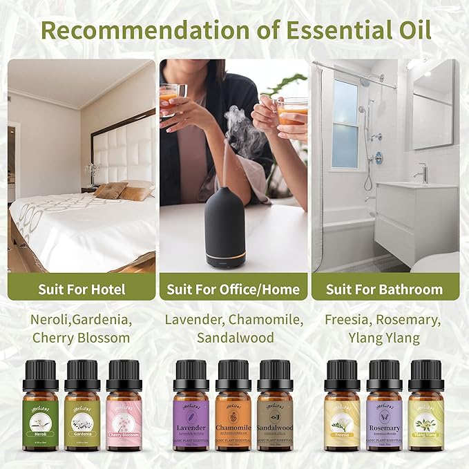 yethious White Tea Essential Oil White Tea Oil for Diffuser & Aromatherapy, Baths, Soap, Candle Making Scent Oil 2PCS*10ML