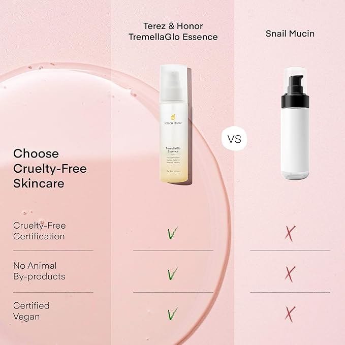 TEREZ & HONOR TremellaGlo Face Serum: Hydrating Facial Serum for Glass Skin - Korean Skincare Formula with Snow Mushroom & Hyaluronic Acid, for Sensitive & Dry Skin, Vegan, 3.4 FL OZ/100mL