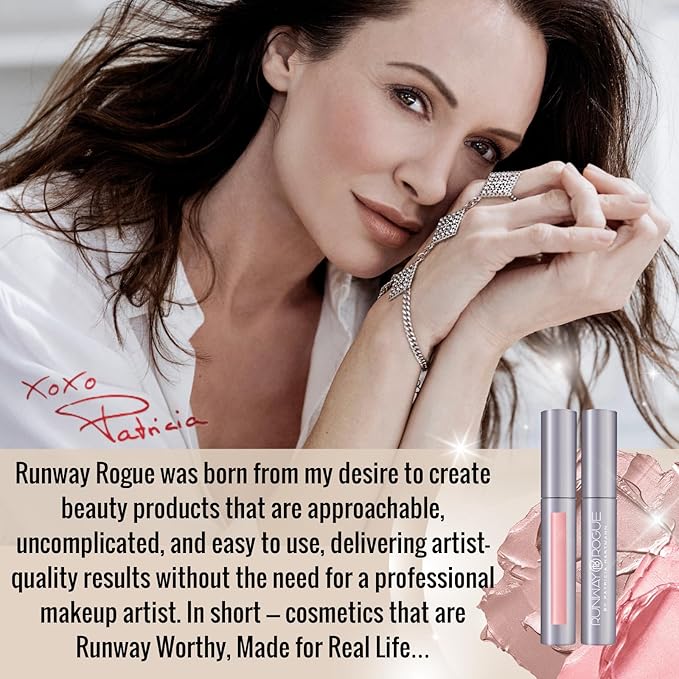 Runway Rogue Pearl Glam Long Wear Shimmer Liquid Lipstick, Metallic Nude/Pale-Pink Lipstick with Silver and Gold Shimmer, ‘Soft Box’