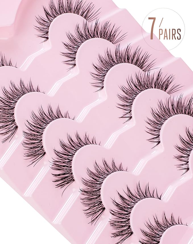 Wispy Natural False Eyelashes Flared Fluffy Fake Lashes M-9