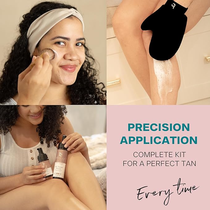 Self Tanner Tanning Mousse Kit - USA Made with Natural & Organic Ingredients, Tan Kit with Kabuki Brush & Mitt, Tanning Foam for Fake Tan, Non Toxic Sunless Tanner, Self Tanners Best Sellers