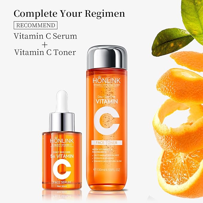 Vitamin C Gloss Serum,HONLINK Face Essence - Stabilized Complex with Hyaluronic Acid & Centella Dull Facial Skin,Uneven Tone,Fine Lines,Pores, Dry Skin,TK Popular Skincare,Unique Gift for Women