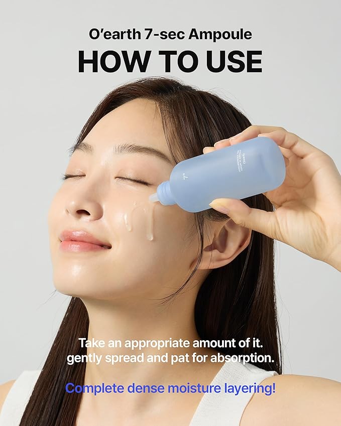 O'EARTH Triple Layer HyaluronCica 7sec Serum In Ampoule - Ultra-Hydrating, Soothing, Non-Sticky Formula for Deep Skin Nourishment and Firmness, 3.6 fl.oz.