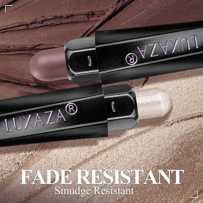 10PCS Eyeshadow Stick,Shimmer And Matte Brown Metallic Cream Eyeshadow Pencil Crayon with Smudge-proof & Waterproof, Eye Brightener Stick, Ideal Gift for Women - Ash Rose