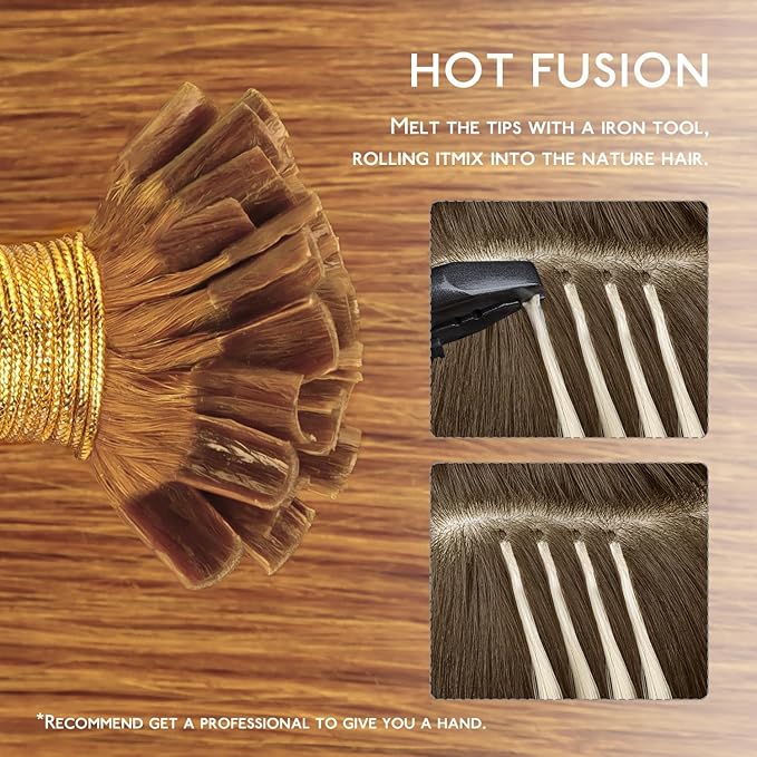 WENNALIFE U Tip Human Hair Extensions, 50g 50s 24 Inch Auburn Ginger Remy Invisible Straight Keratin K Tip Real Human Hair