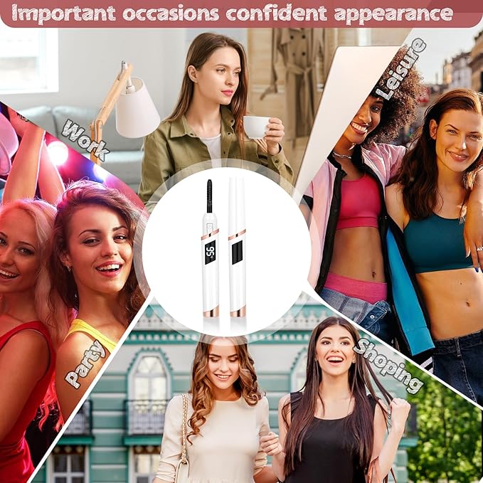 Heated Eyelash Curler for Women, Electric Lash Curler with 10s Fast Heating, 4 Adjustable Temp (65°C-95°C), 24H Curl, USB-C Rechargeable, Ergonomic Design, Travel-Friendly Makeup Tool Gift