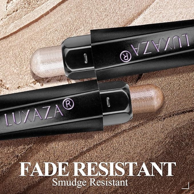 10PCS Eyeshadow Stick,Shimmer And Neutral Champagne Pink Metallic Eye Shadow sticks,Cream Eyeshadow Pencil Crayon with Smudge-proof & Waterproof,Eye Brightener Stick