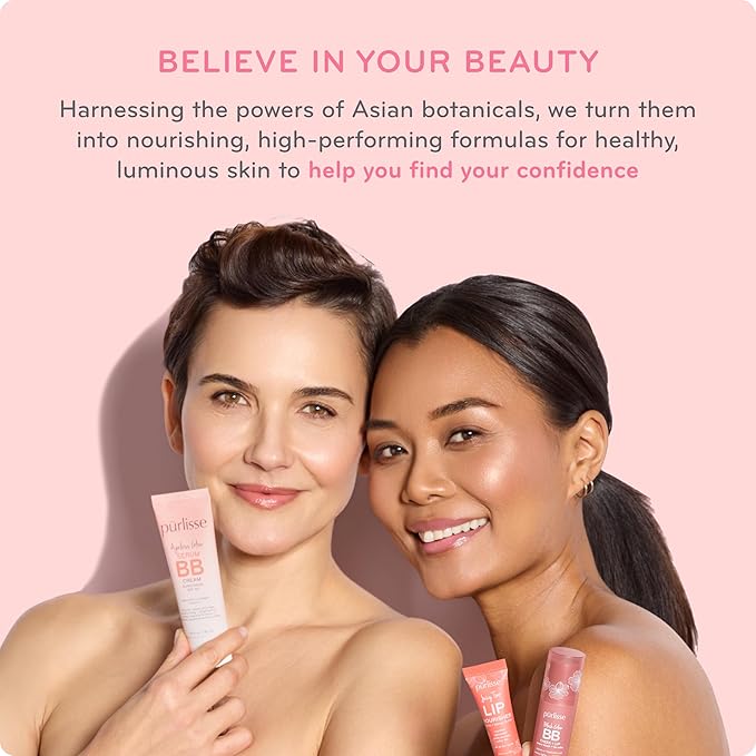 pūrlisse Radiant Glow Illuminating BB Cream with SPF 30 - Glow BB Cream Enriched with Goji & Hawthorn Berry for Dewy Skin - Helps to Improve Skin Texture & Radiance - Tan Deep (1.4 oz)