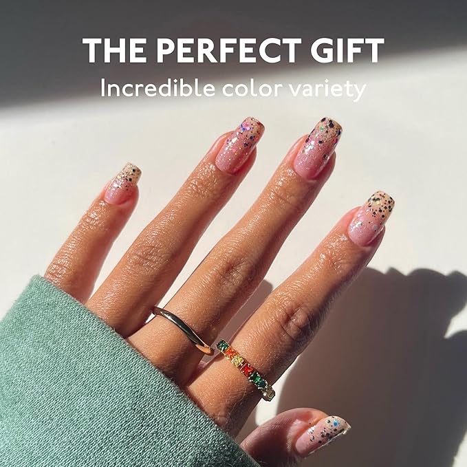 Eternal Glitter Nail Polish Set for Women (CONFETTI PARTY) - White Nail Polish Set for Girls | Long Lasting & Fast Drying Nail Polish Kit for Home DIY Manicure Pedicure| Made in USA, 13.5mL (Set of 4)