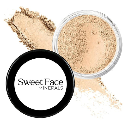 (Warm) (Most Popular Neutral Shade) (20gm Jar) Matte Mineral Makeup Loose Powder Foundation – Full Coverage, Natural Finish, Noncomedogenic, SPF 30
