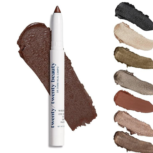 twenty/twenty beauty Visionary Eye Shadow Stick – Shimmer Cream Eye Shadow Pencil - Safe for Sensitive Eyes - Ophthalmologist Developed – Vegan, Cruelty-Free, Clean Ingredients (Brown-Eyed Girl)