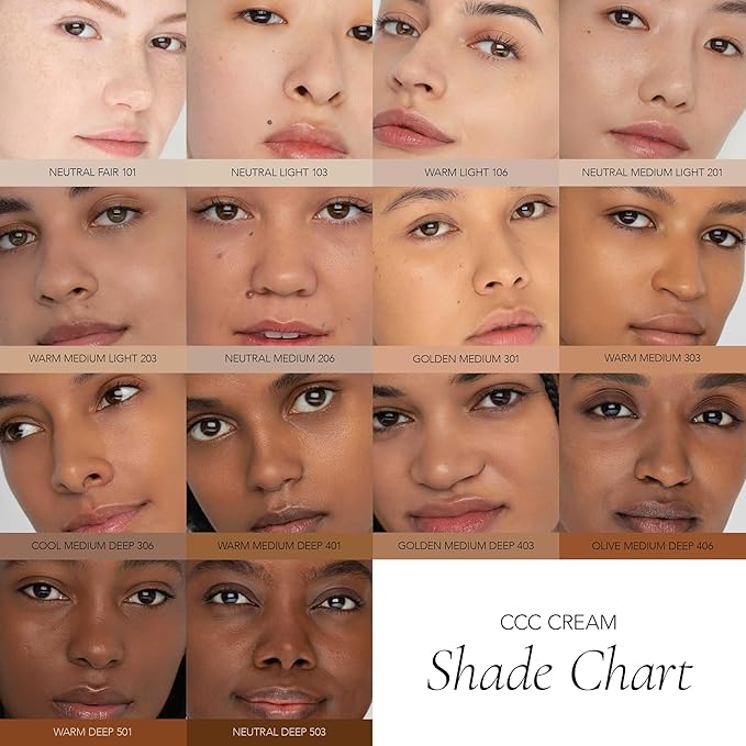 CLE Cosmetics CCC Cream (Neutral Medium 206 / SPF 50) - Color Correcting CC Cream with Sunscreen - Lightweight, Hydrating, Light to Medium Coverage Foundation - BB & CC Cream Hybrid - 1 fl oz