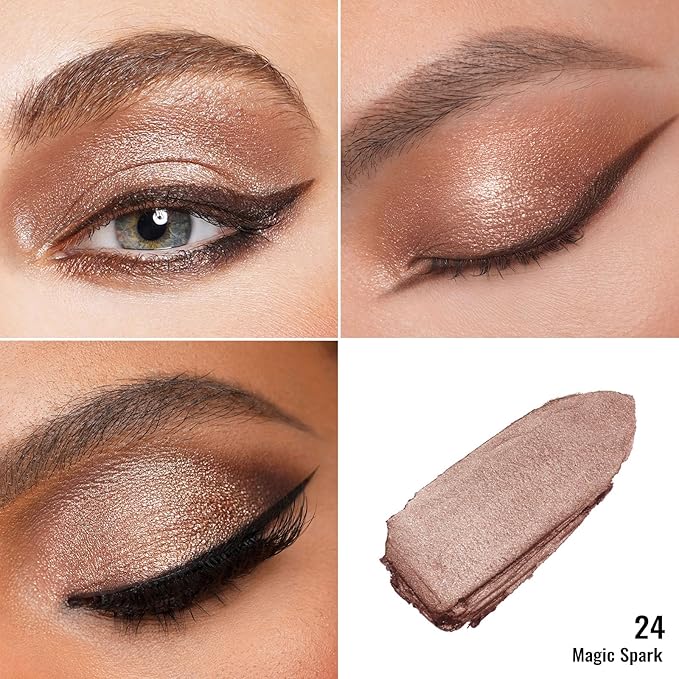 Oulac Shimmer Cream Eyeshadow also for Highlighter Blendable Eye Shadow Waterproof&Long Lasting with Moisturizing Formula Soft Shimmer Eye Make-up,Vegan & Cruelty-Free,6g 24