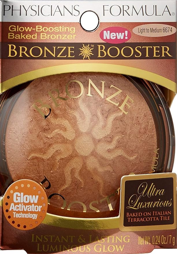 Physicians Formula Bronze Booster - Glow Activator Vitamin Infused Technology with a Luminous Finish, Mood Baked Tan Enhancer, Light Coverage, Cruelty-Free & Hypoallergenic - Light-to-Medium