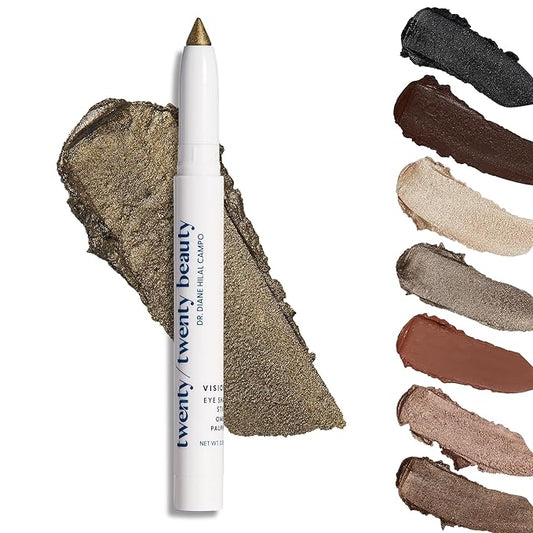 twenty/twenty beauty Visionary Eye Shadow Stick – Shimmer Cream Eye Shadow Pencil - Safe for Sensitive Eyes - Ophthalmologist Developed – Vegan, Cruelty-Free, Clean Ingredients (Snake Eyes)