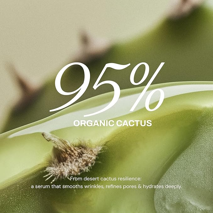 Whamisa Organic Cactus Magic Serum, Anti-Wrinkle & Brightening, Rejuvenation, Strengthen Skin Barrier, Probiotics, Hydrating, Facial Ampoule, Pore Refining (32ml)