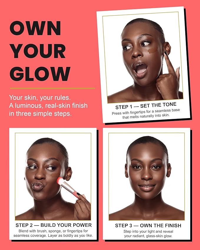 Konfident Glow Skin Tint – Bronze Bravery Hydrating Oil-Free Glass-Skin Foundation, Buildable Light-to-Medium Coverage, 30 ml – Inclusive Clean Makeup for Radiant Confidence