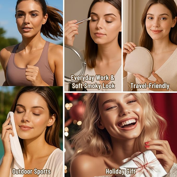 6 Colors Mini Eyeshadow Makeup Palette Neutral Nude Smoky Eye Shadow Taupe & Brown Matte Make Up Pallet with Mirror Highly Pigmented Long Lasting Waterproof Travel Size Gift Kit 01