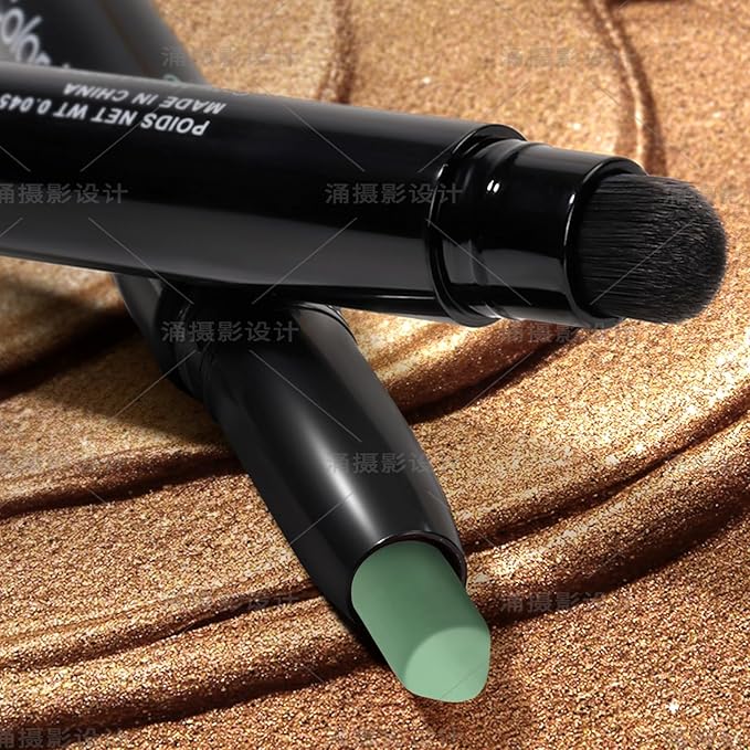 Cream Waterproof Hypoallergenic Eyeshadow Stick, long wear Metallic Glitter Matte Eye Shadow Pencil With Makeup Brush, Eye Brightener, 66 Mint Matte