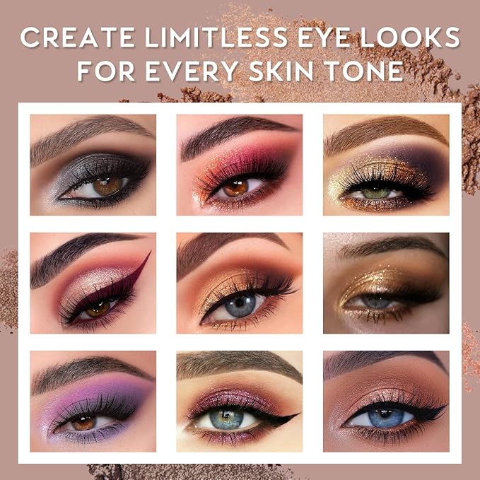 Shimmer Matte Makeup Eyeshadow Palette Professional 18 Colors High Pigmented Warm Neutral Metallic Blendable Creamy Eye Shadow Pallet Set