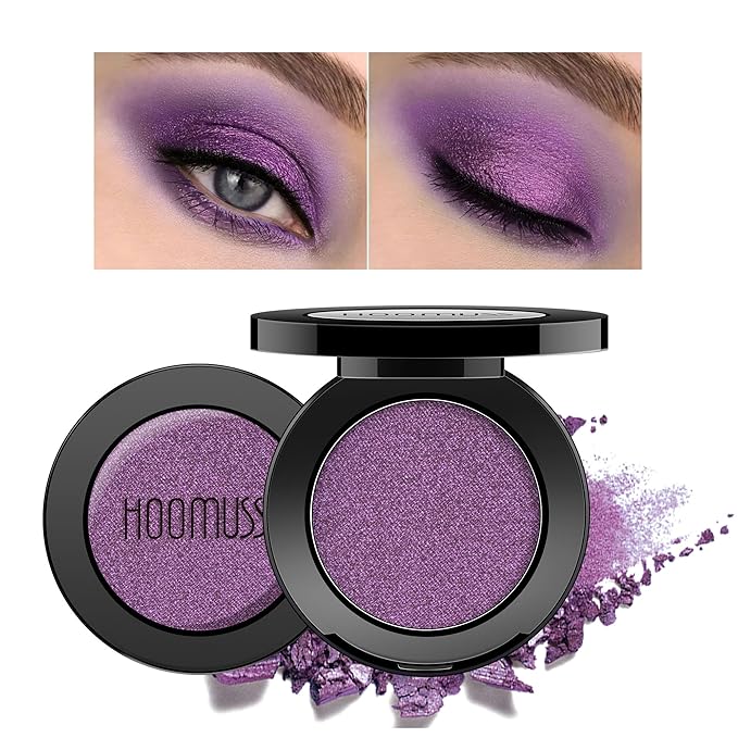 Purple Eyeshadow Shimmer Handmade Pressed Eyeshadow Palette, Long Lasting With No Creasing Pigmented Intense Color Purple Eye Shadow- ShimmerPurple