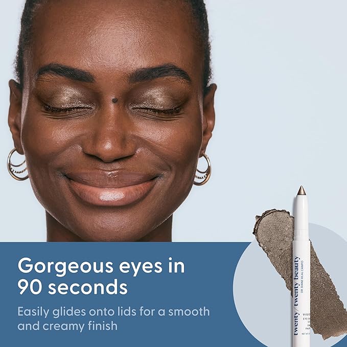 twenty/twenty beauty Visionary Eye Shadow Stick – Shimmer Cream Eye Shadow Pencil - Safe for Sensitive Eyes - Ophthalmologist Developed – Vegan, Cruelty-Free, Clean Ingredients (Love At First Sight)