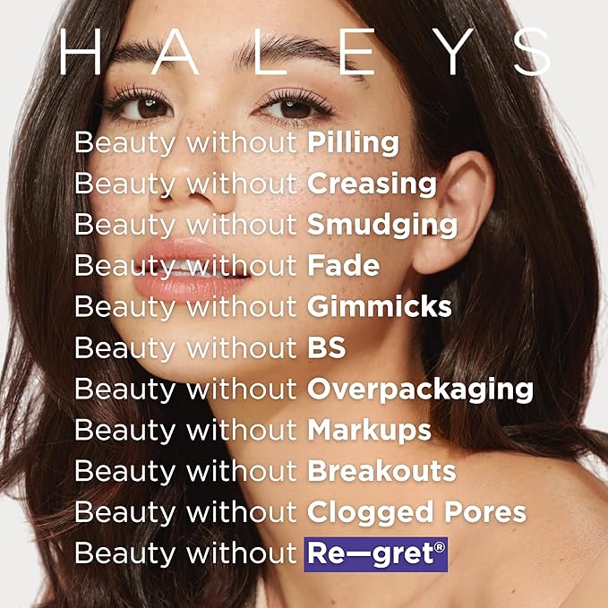 HALEYS Powder Brush VEGAN+CRUELTY-FREE, Soft, Streak-free, Perfect Blending, Buff, Blurs, Smooths, Control, Precision, Complexion tools, For powder, setting powder, blush, Sustainable Wood Handle