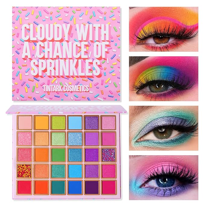 30 Colors Makeup Eyeshadow Palette for Beauty & Matte Metallic Shimmer Pearl Glitter Eye Shadow Pallet & Rainbow Colorful Eye Makeup for Girls & Highly Pigment Eyeshadow Cosmetics
