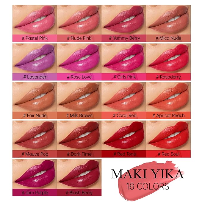 MAKI YIKA Moisture Purple Lipstick for Women Hydrate Lip Gloss for Dry Cracked Lips Weightless Glossy Lip Color Juicy Finish,MA068 Rose Love
