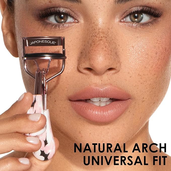 JAPONESQUE Comfort Grip Eyelash Curler for Natural & False Lashes, Universal Fit, Long-Lasting Curl