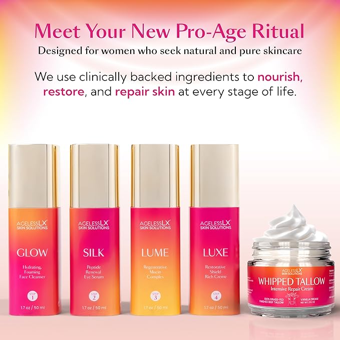 100% Grass Fed Beef Tallow for Skin - Face and Body - No Oils Added, Whipped Tallow Balm - Deep Hydration and Skin Repair - Vanilla Essence - Soothes Dry Skin and Irritation - Fast-Absorbing