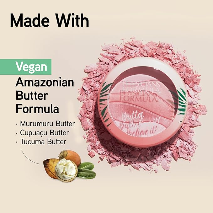 Physicians Formula Butter Believe It Blush Makeup Powder, Pink Sands | Murumuru Butter | For Sensitive Skin | Dermatologist Tested, Clinicially Tested