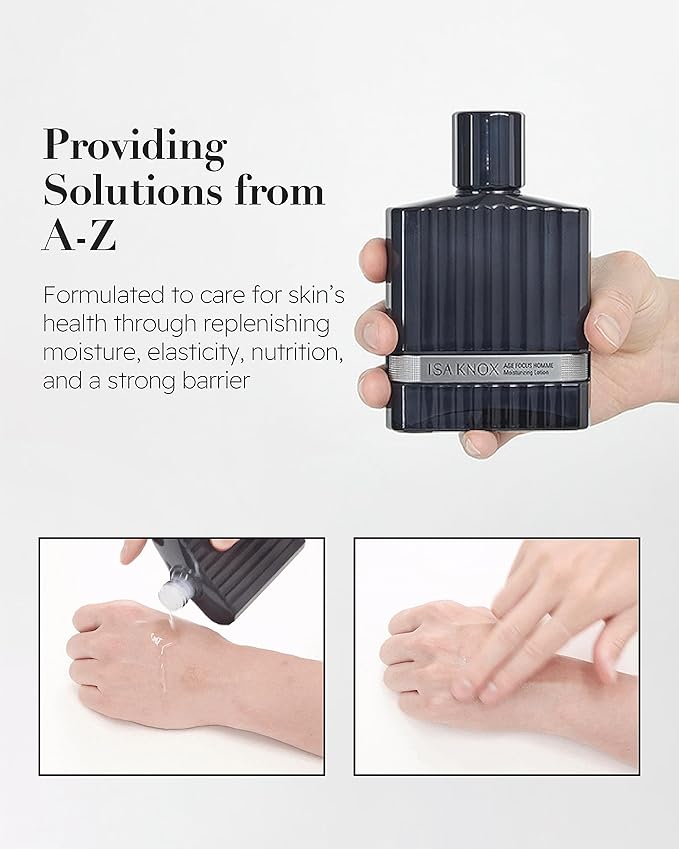ISA KNOX Age Focus Homme (Face Emulsion, 5.1fl oz) - Hydrating Facial Moisturizer to Soothe and Moisturize Shaving-Irritated Skin for a Refreshing Sensation by LG Beauty. Niacinamide