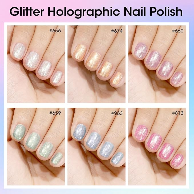 GELLEN Shimmer Pastel Nail Polish, Buildable Sheer Natural Regular Nail Polish Quick Dry Translucent 6 Colors Set for Acrylic Natural Nails Home Salon, Non Gel, Chip Resistant, Hema Free, Non-toxic