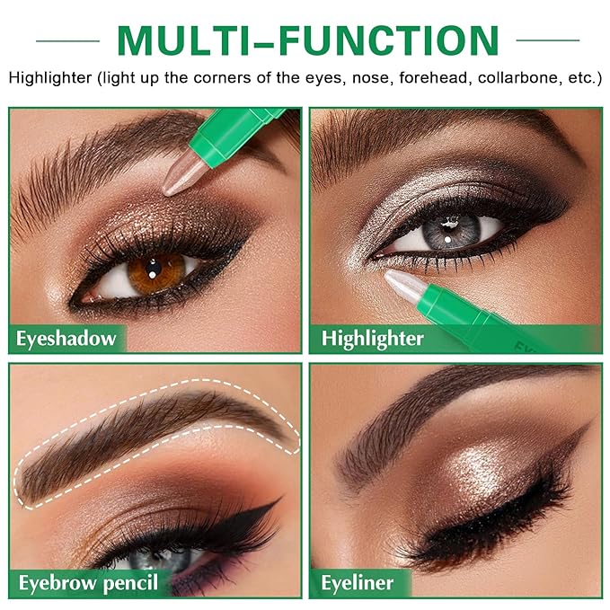 8PCS Eye Shadow Sticks,Shimmer Cream Eyeshadow Stick Set,Eye Brightener Stick,Lightweight Smooth Eye Shadow for Older Women,Teenagers,Middle-aged,Sombras Para Ojos,Eyeshadow Makeup