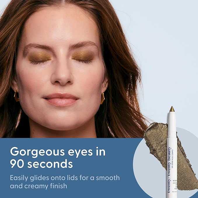 twenty/twenty beauty Visionary Eye Shadow Stick – Shimmer Cream Eye Shadow Pencil - Safe for Sensitive Eyes - Ophthalmologist Developed – Vegan, Cruelty-Free, Clean Ingredients (Snake Eyes)