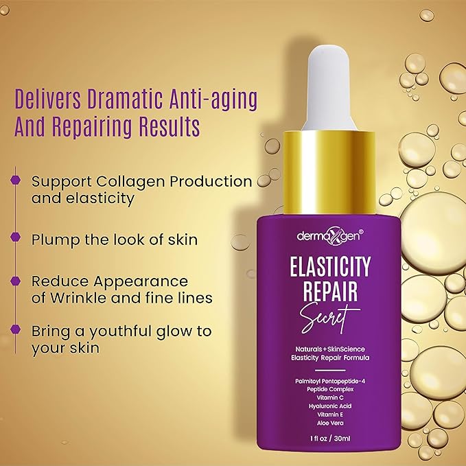 Elasticity Repair Serum, MATRIXYL 3000 - PURE ORGANIC Powerful Triple Combination Serum/Anti-Aging, Facial AGED Wrinkles Serum (1 FL OZ)