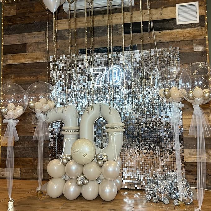 40 Inch Large Cream Numbers Balloons 0-9, Self Inflating White Sand Foil Number 0 Helium Balloon for Boy Girl, Big Beige Digit 0 Balloons for Women Men 30 40 50 60 70 80 100 Birthday Party Decoration