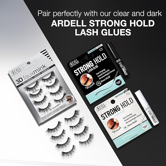 Ardell 3D Faux Mink Lashes – Lightweight Invisiband, Natural Lashes Faux Mink Demi Wispies, 4 Pairs