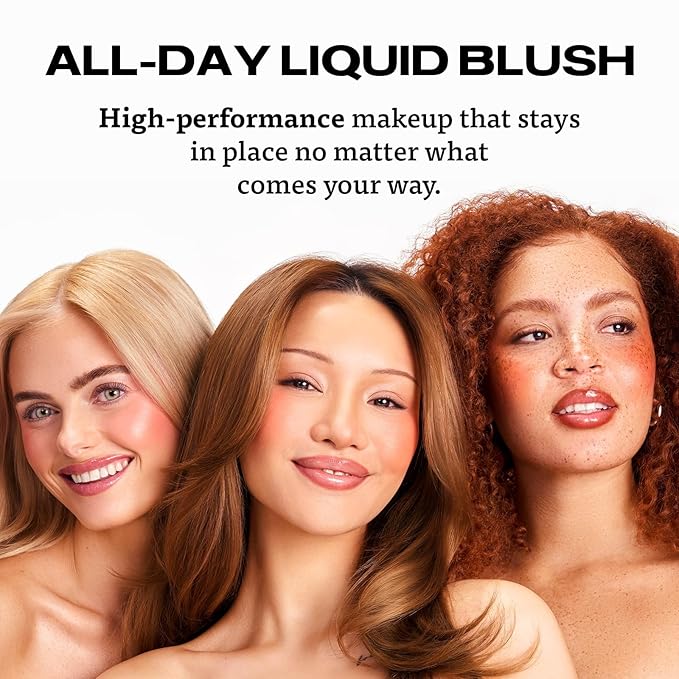 Sacheu Cheek STAY-N Liquid Blush for Cheeks — High Pigment, Buildable, Lightweight Cream Blush Infused With Squalane, for Dewy Radiant Flushed Cheeks — Long-lasting & Cruelty Free, Sugar & Spice Duo