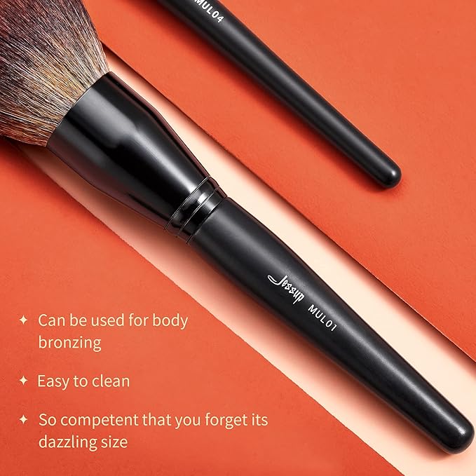 Jessup Powder Makeup Brush, Large Finishing Mineral Powder Brush for Full Face, Body Makeup, Vegan Flawlessly Face Brush for Powder, Blush & Bronzer MUL01