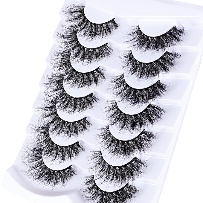 Wispy Fluffy Lashes False Eyelashes Cat Eye Lashes Pestañas Mink Lashes-7 Pair