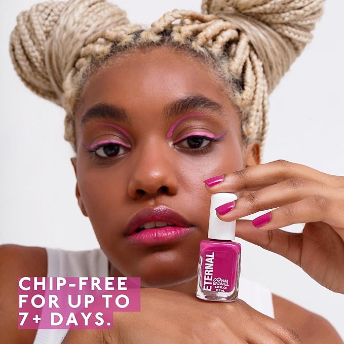 Eternal Glitter Nail Polish Set for Women (PINKFETTI) - Hot Pink Nail Polish Set for Girls | Long Lasting & Quick Dry Natural Nail Polish Kit for Home DIY Mani Pedi | Made in USA, 13.5mL (Set of 5)